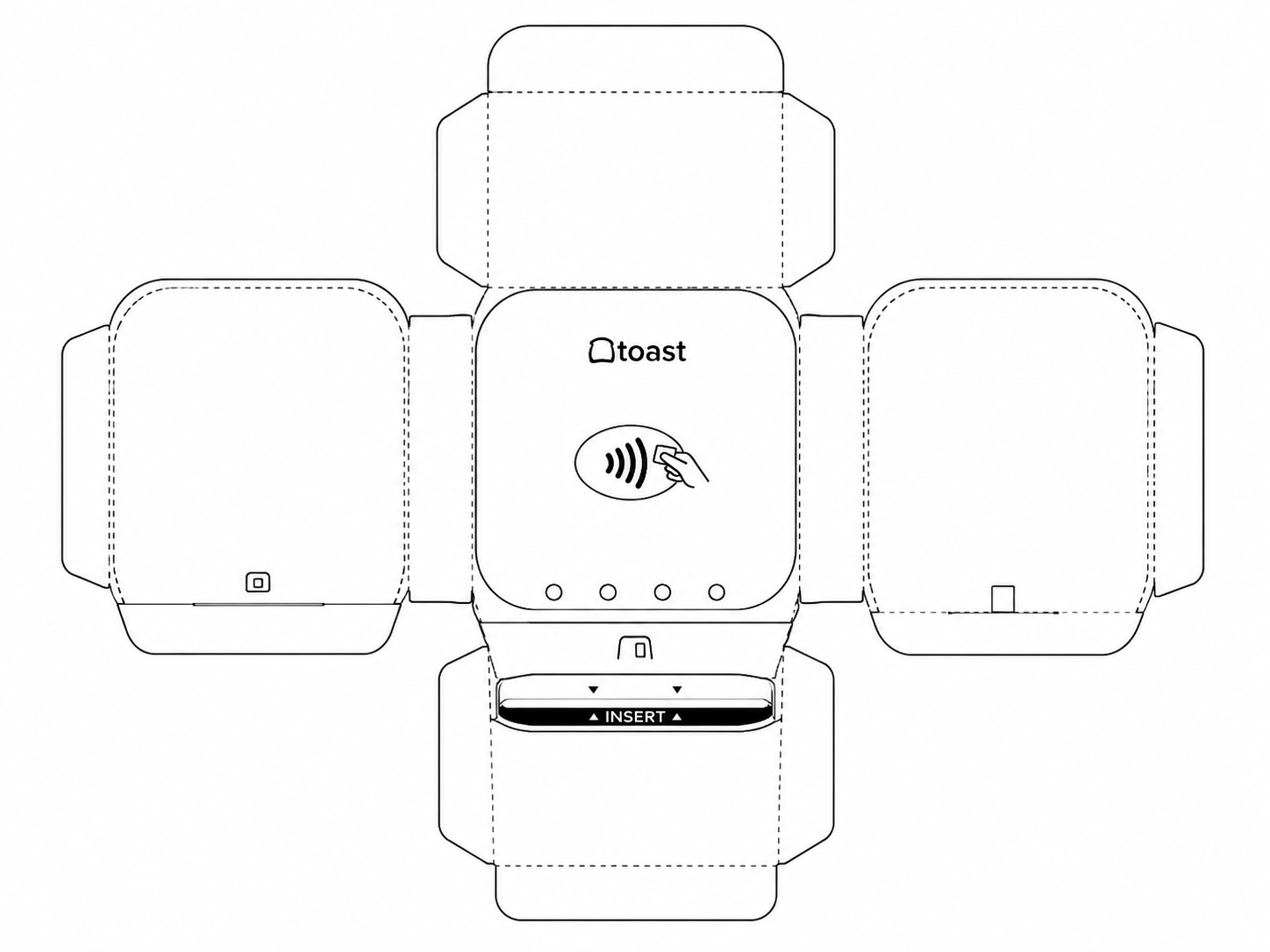 Toast Tap On-Counter Payment Card Reader geometric net diagram