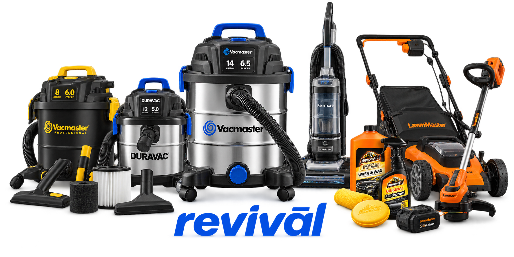 Vacmaster, Kenmore, Armor All, LawnMaster repair, service, and parts